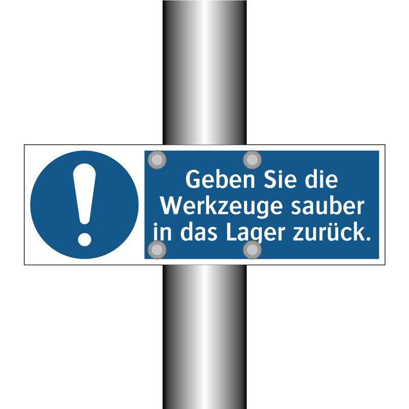 Geben Sie die Werkzeuge sauber in das Lager zurück.