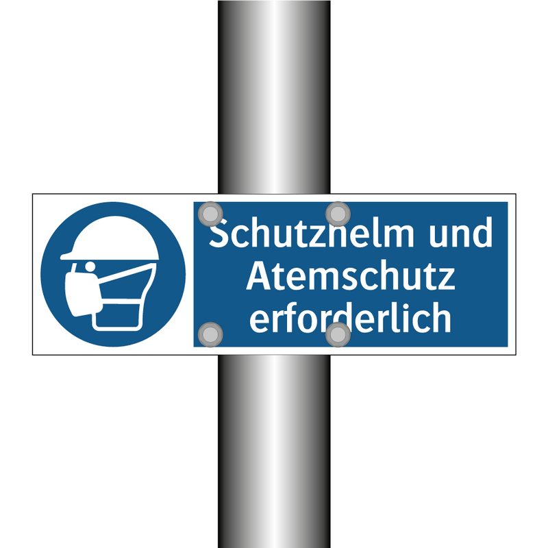 Schutzhelm und Atemschutz erforderlich