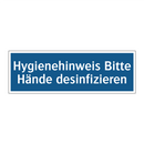 Hygienehinweis Bitte Hände desinfizieren