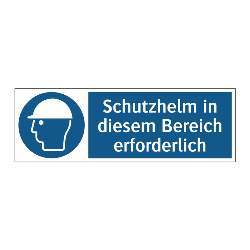 Schutzhelm in diesem Bereich erforderlich