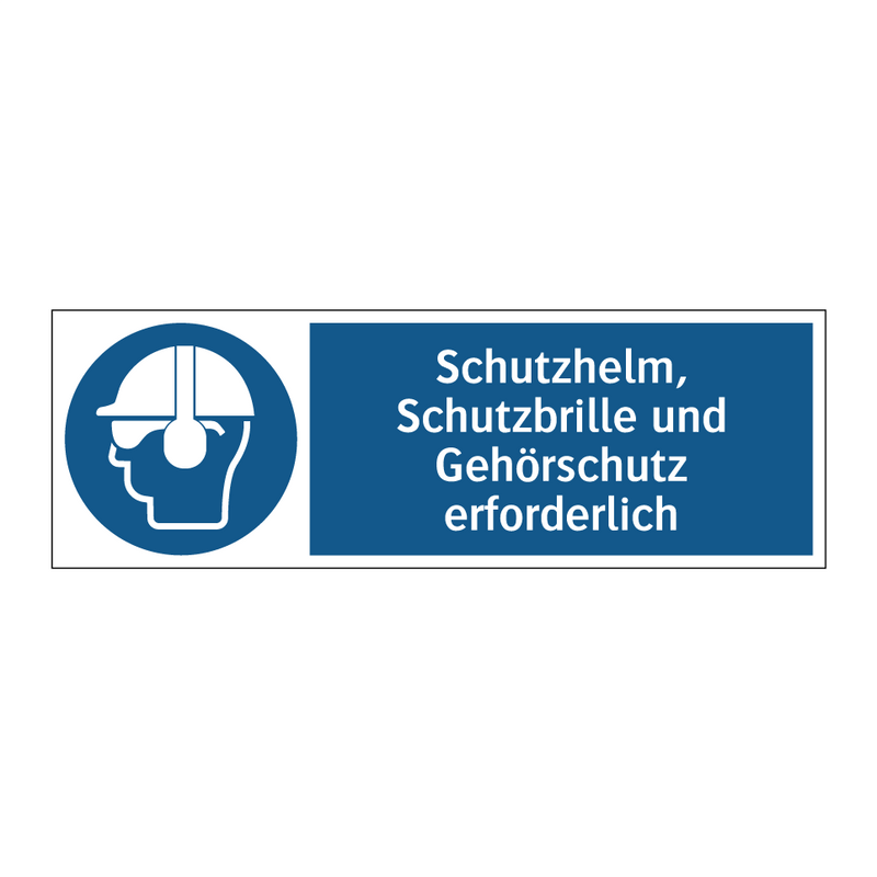 Schutzhelm, Schutzbrille und Gehörschutz erforderlich