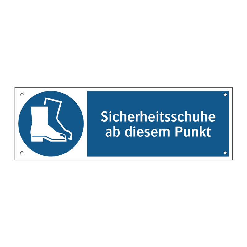Sicherheitsschuhe ab diesem Punkt