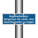 Hygienehinweis: Vergessen Sie nicht, eine Gesichtsmaske zu tragen