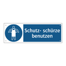 Schutz- schürze benutzen