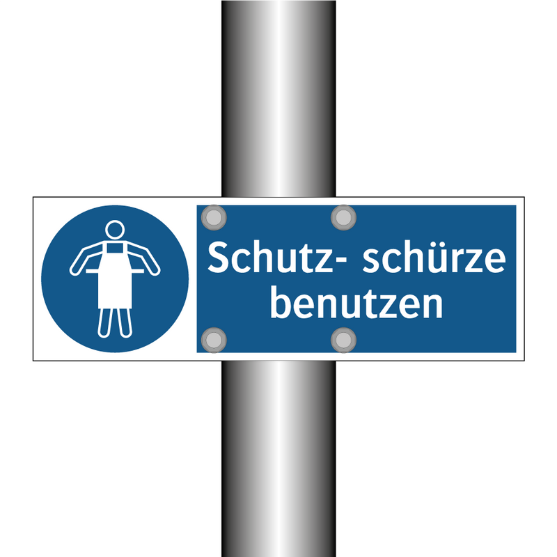 Schutz- schürze benutzen