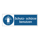 Schutz- schürze benutzen