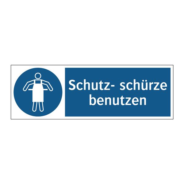 Schutz- schürze benutzen