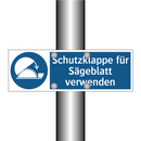 Schutzklappe für Sägeblatt verwenden