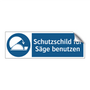 Schutzschild für Säge benutzen