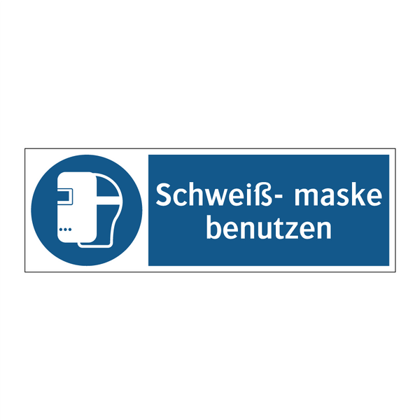 Schweiß- maske benutzen