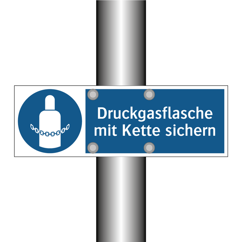 Druckgasflasche mit Kette sichern