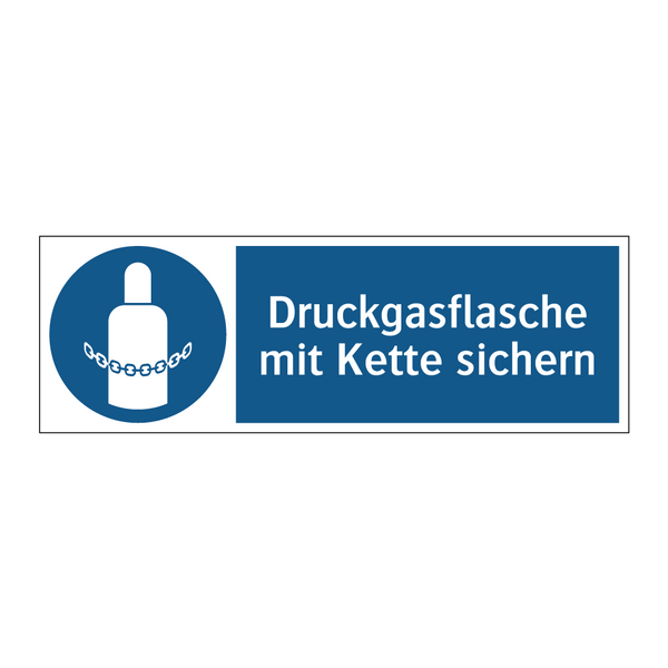 Druckgasflasche mit Kette sichern