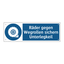 Räder gegen Wegrollen sichern Unterlegkeil