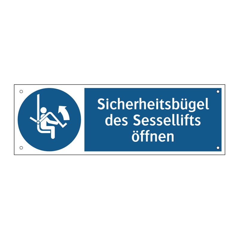 Sicherheitsbügel des Sessellifts öffnen