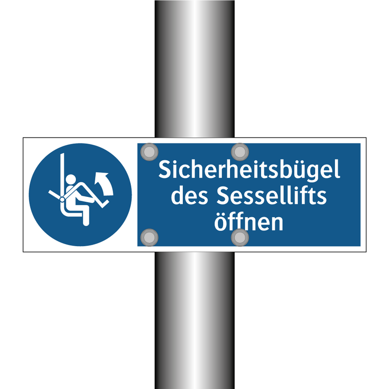 Sicherheitsbügel des Sessellifts öffnen