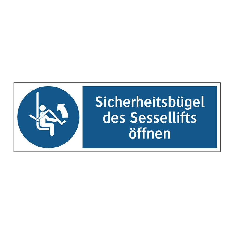 Sicherheitsbügel des Sessellifts öffnen
