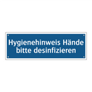 Hygienehinweis Hände bitte desinfizieren