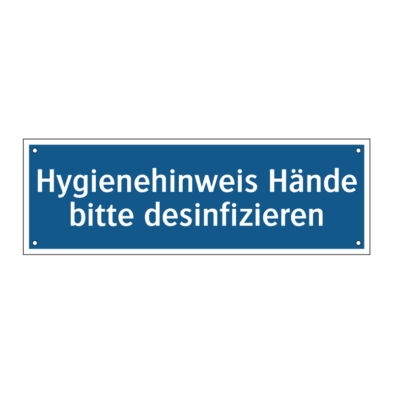 Hygienehinweis Hände bitte desinfizieren
