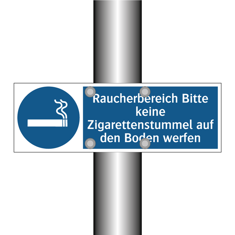 Raucherbereich Bitte keine Zigarettenstummel auf den Boden werfen