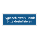 Hygienehinweis Hände bitte desinfizieren