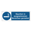 Rauchen in ausgewiesenen Bereichen gestattet