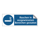 Rauchen in ausgewiesenen Bereichen gestattet