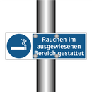 Rauchen im ausgewiesenen Bereich gestattet