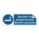 Rauchen im ausgewiesenen Bereich gestattet
