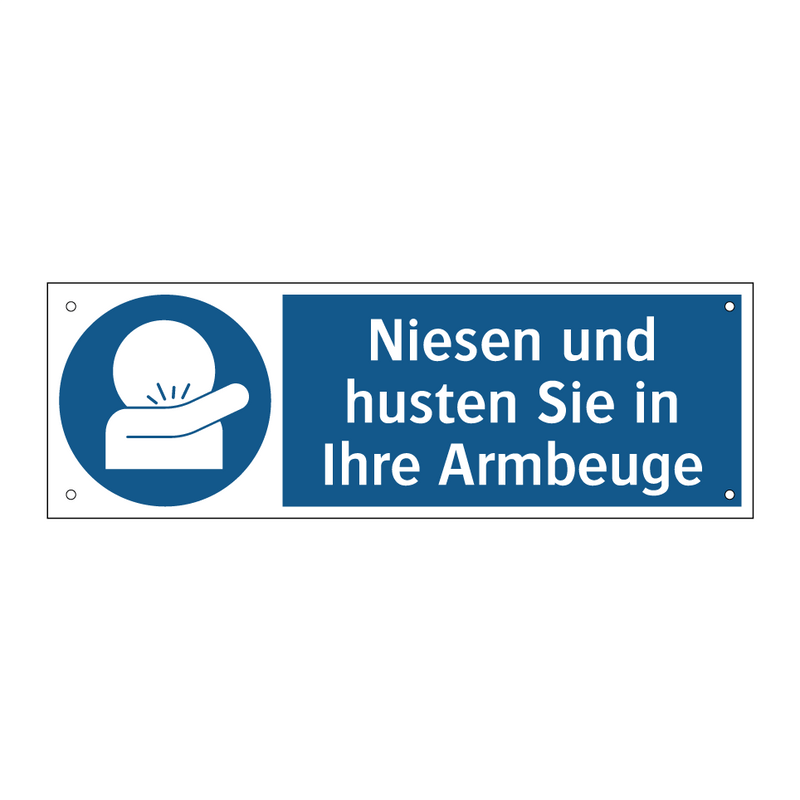 Niesen und husten Sie in Ihre Armbeuge