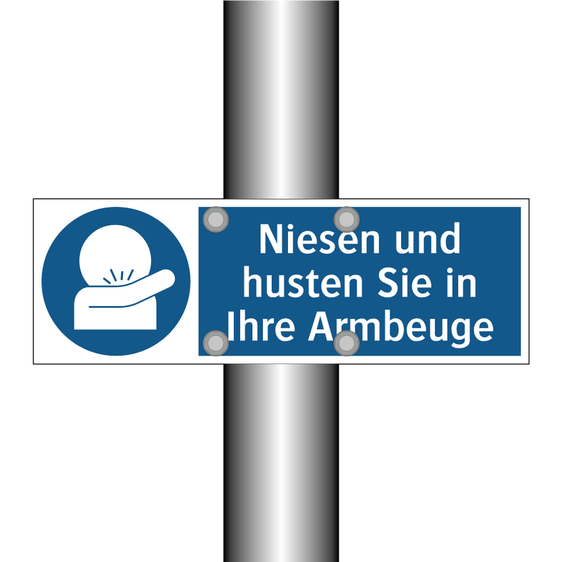 Niesen und husten Sie in Ihre Armbeuge
