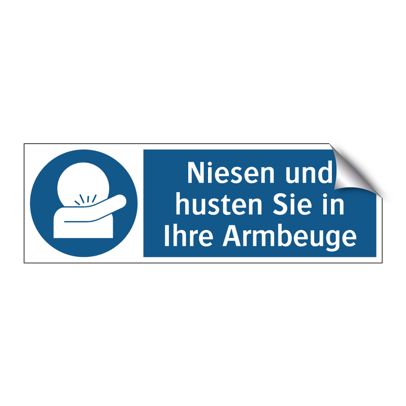 Niesen und husten Sie in Ihre Armbeuge