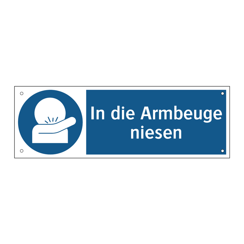 In die Armbeuge niesen