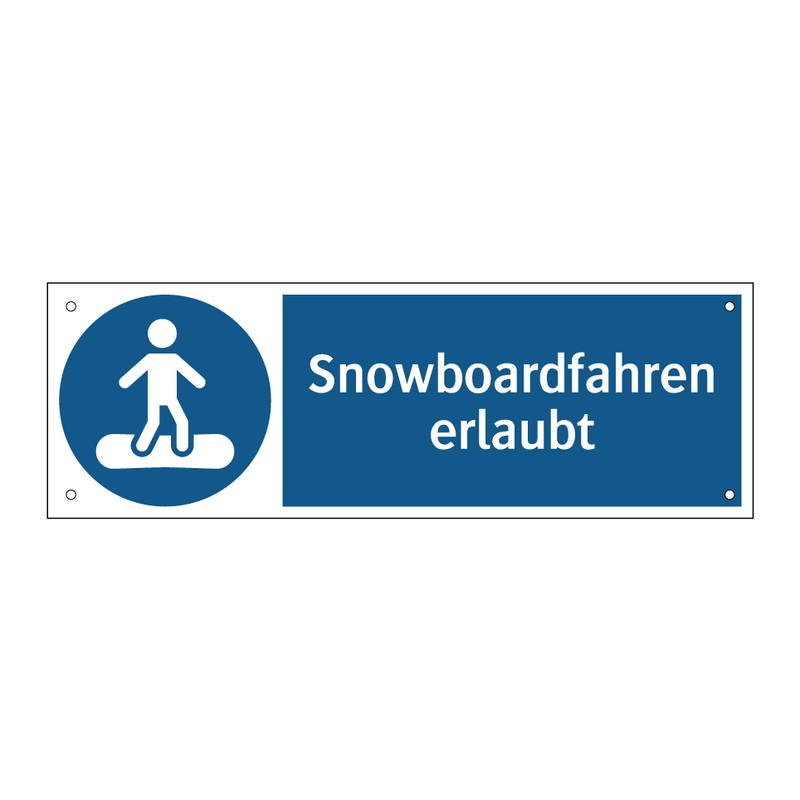 Snowboardfahren erlaubt