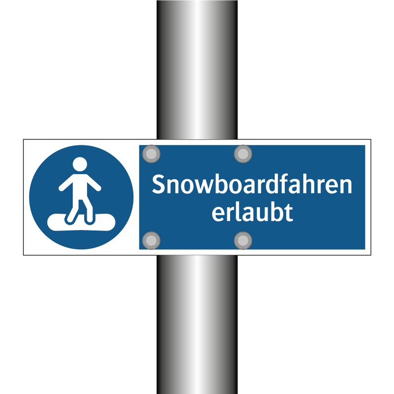Snowboardfahren erlaubt
