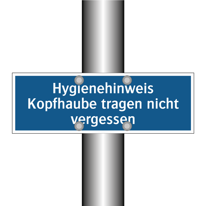 Hygienehinweis Kopfhaube tragen nicht vergessen