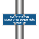 Hygienehinweis Mundschutz tragen nicht vergessen