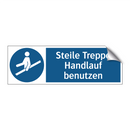 Steile Treppe Handlauf benutzen