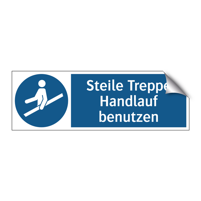 Steile Treppe Handlauf benutzen