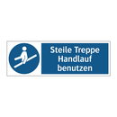 Steile Treppe Handlauf benutzen