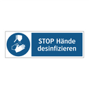STOP Hände desinfizieren