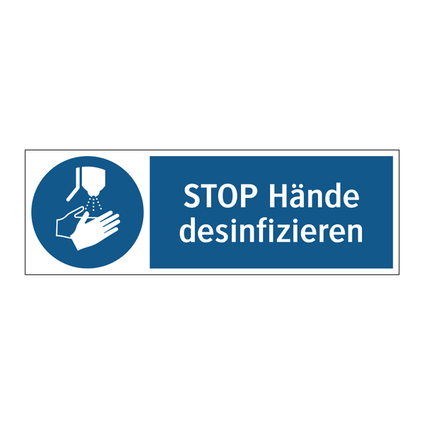 STOP Hände desinfizieren