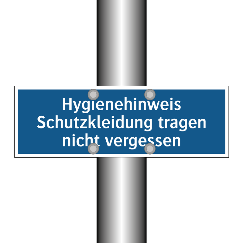 Hygienehinweis Schutzkleidung tragen nicht vergessen