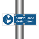 STOPP Hände desinfizieren