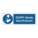 STOPP Hände desinfizieren