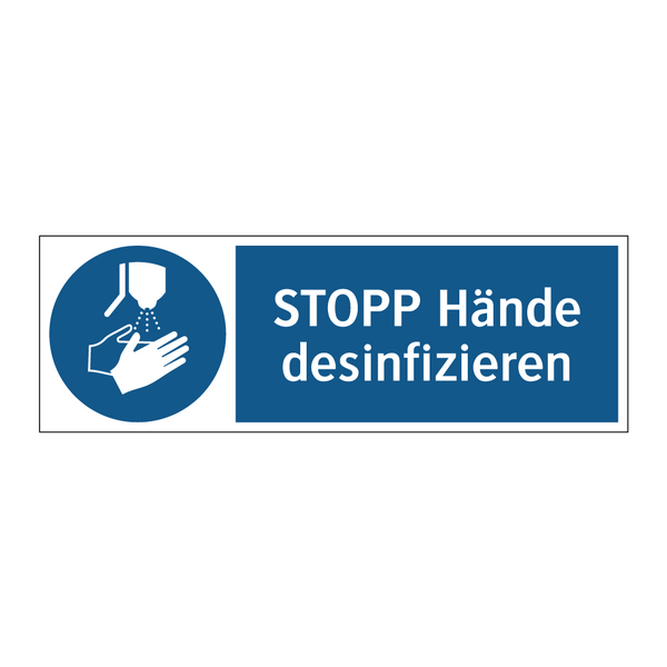 STOPP Hände desinfizieren