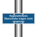 Hygienehinweis Überschuhe tragen nicht vergessen