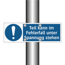 Teil kann im Fehlerfall unter Spannung stehen