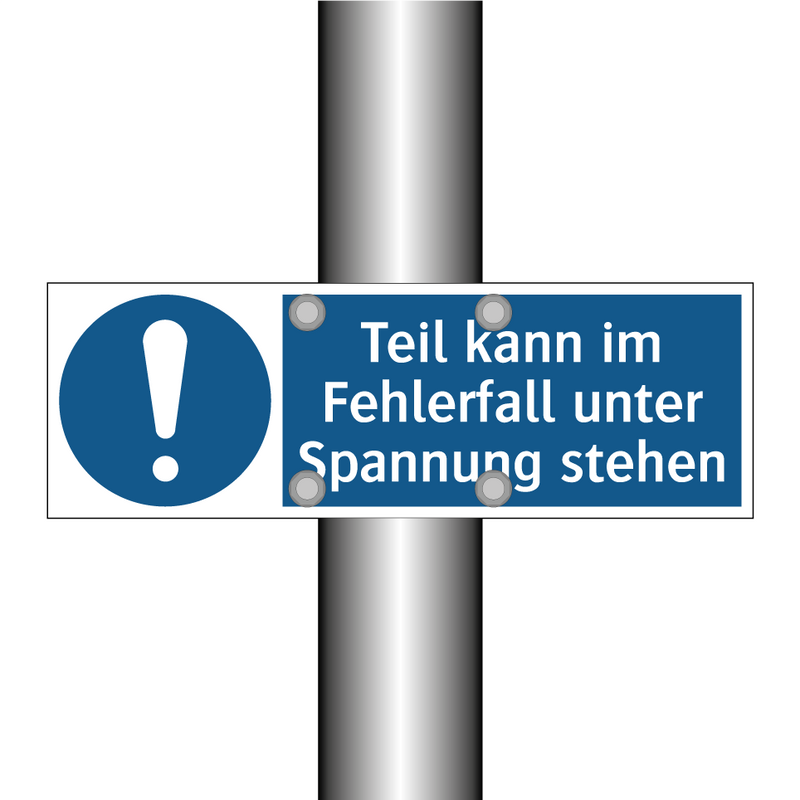 Teil kann im Fehlerfall unter Spannung stehen