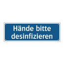 Hände bitte desinfizieren