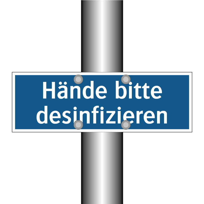 Hände bitte desinfizieren